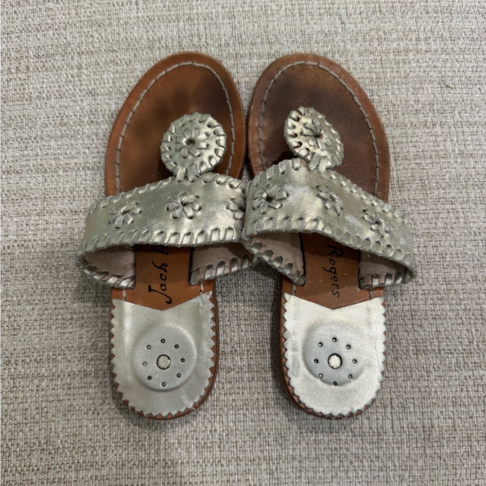 Jack Rogers Kids Metallic Silver Sandals